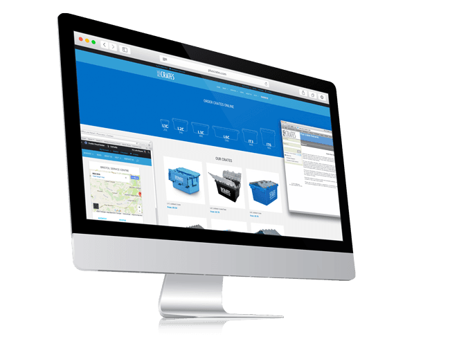computer with website ordering crates online